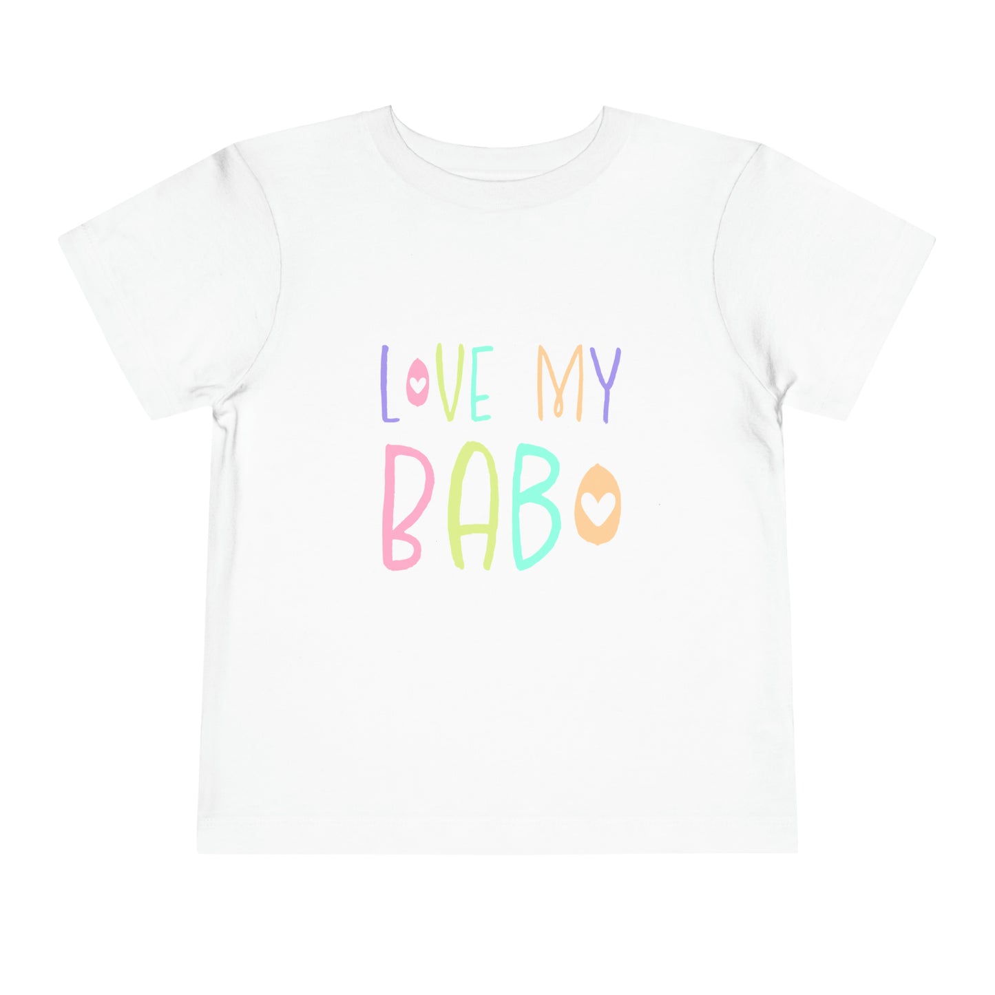 White I Love My Babo Toddler Shirt, Love My Babo Balkan Toddler, Bosnian Clothing, Toddler Short Sleeve Tee