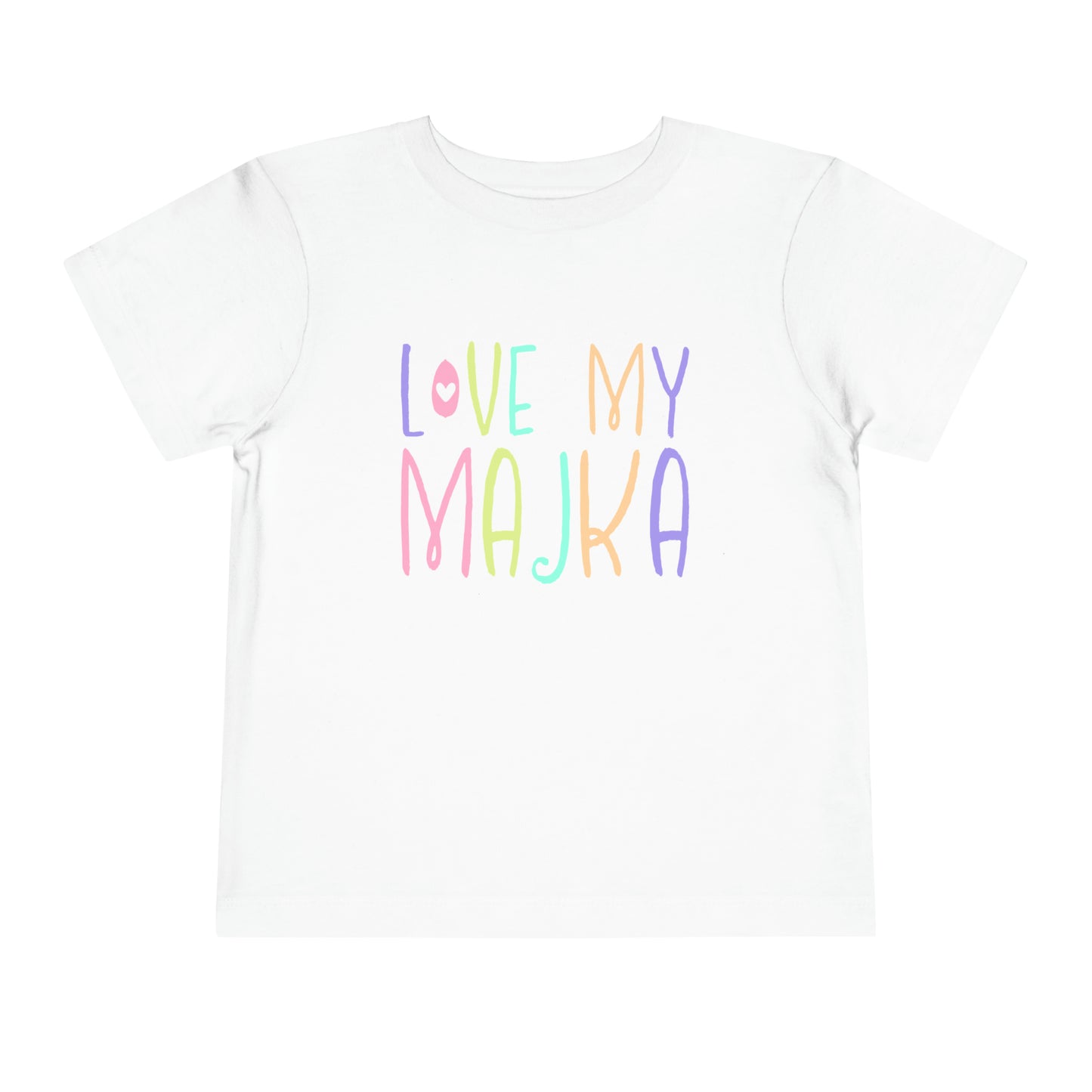 White I Love My Majka Toddler Shirt, Love My Majka Balkan Toddler, Bosnian Clothing, Toddler Short Sleeve Tee