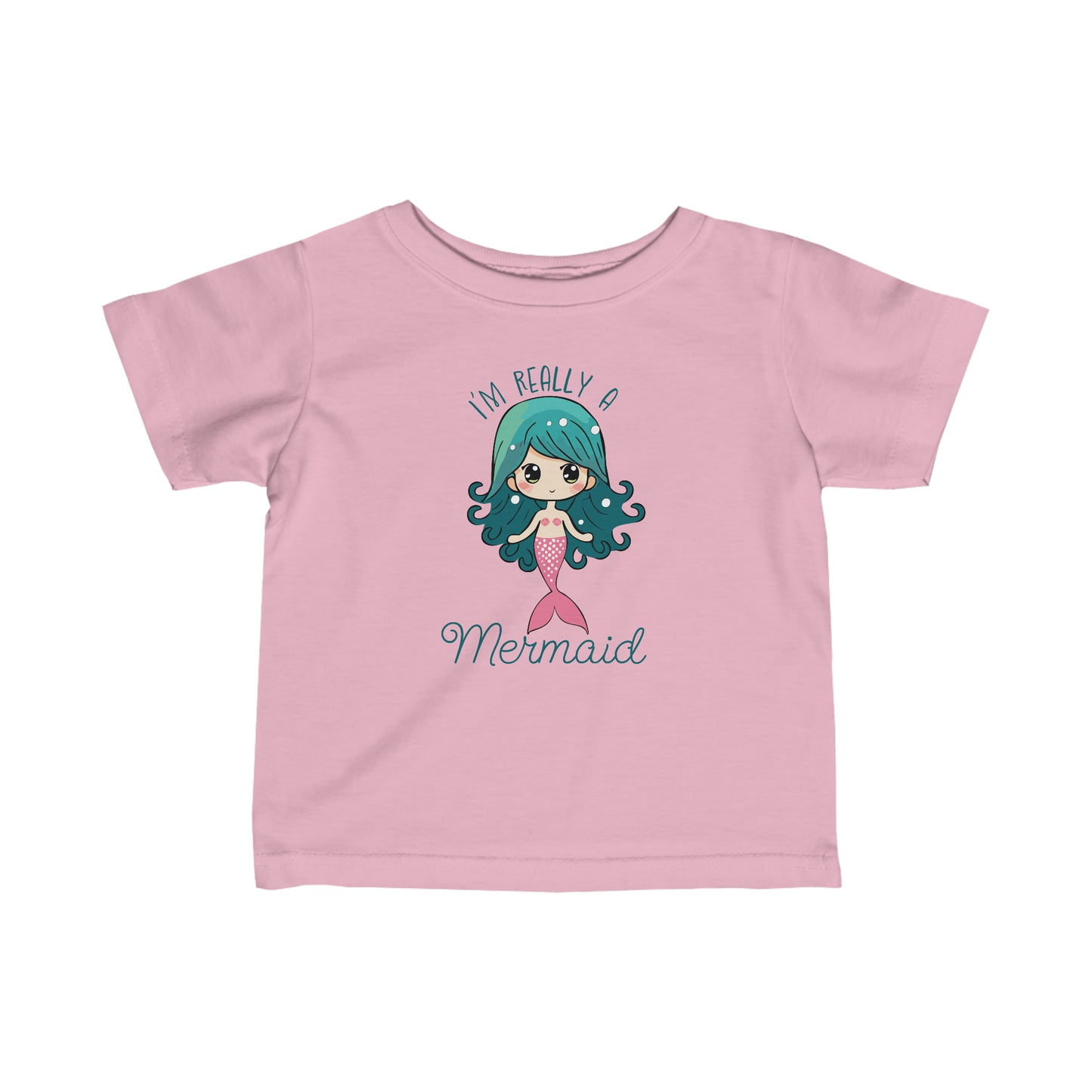 Pink I'm Really a Mermaid Baby Tee, Cute Mermaid Toddler Shirt