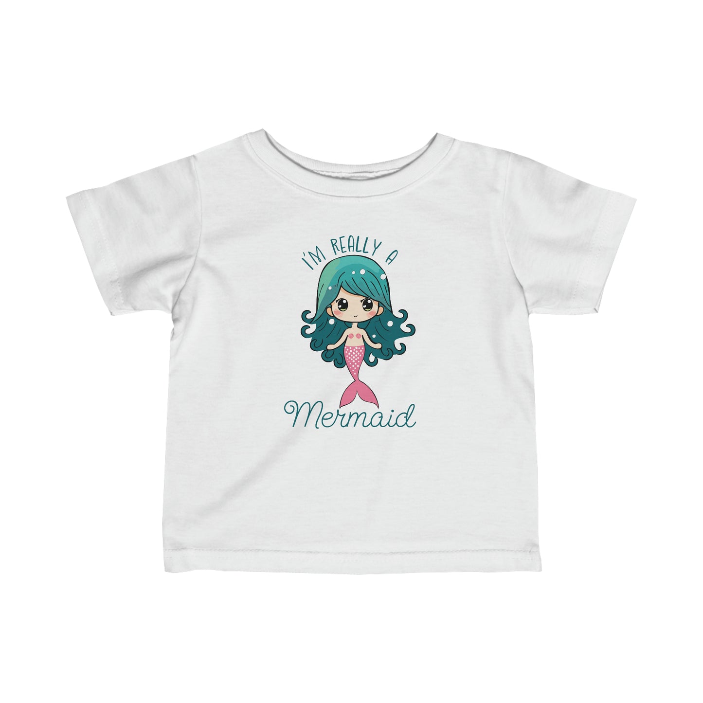 White I'm Really a Mermaid Baby Tee, Cute Mermaid Toddler Shirt