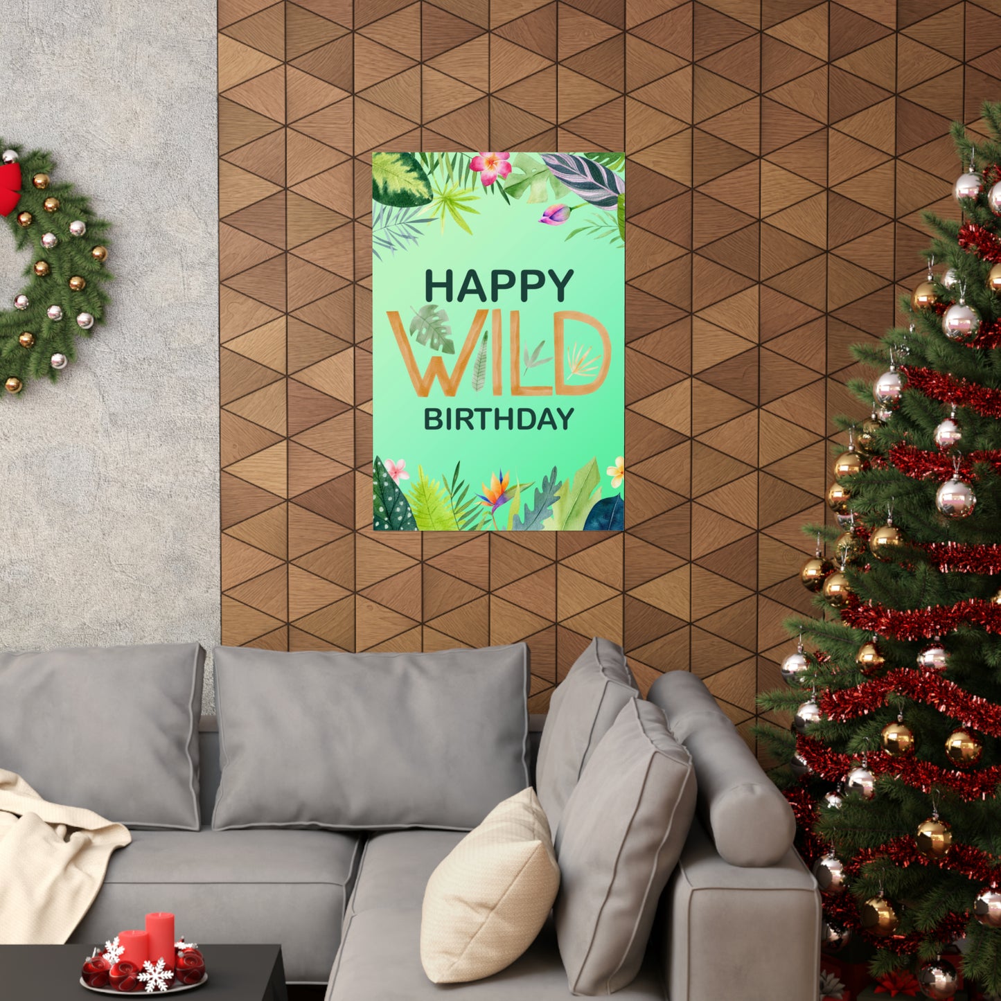 Example of Poster Hanging Happy Wild Birthday Jungle-Themed Matte Vertical Poster