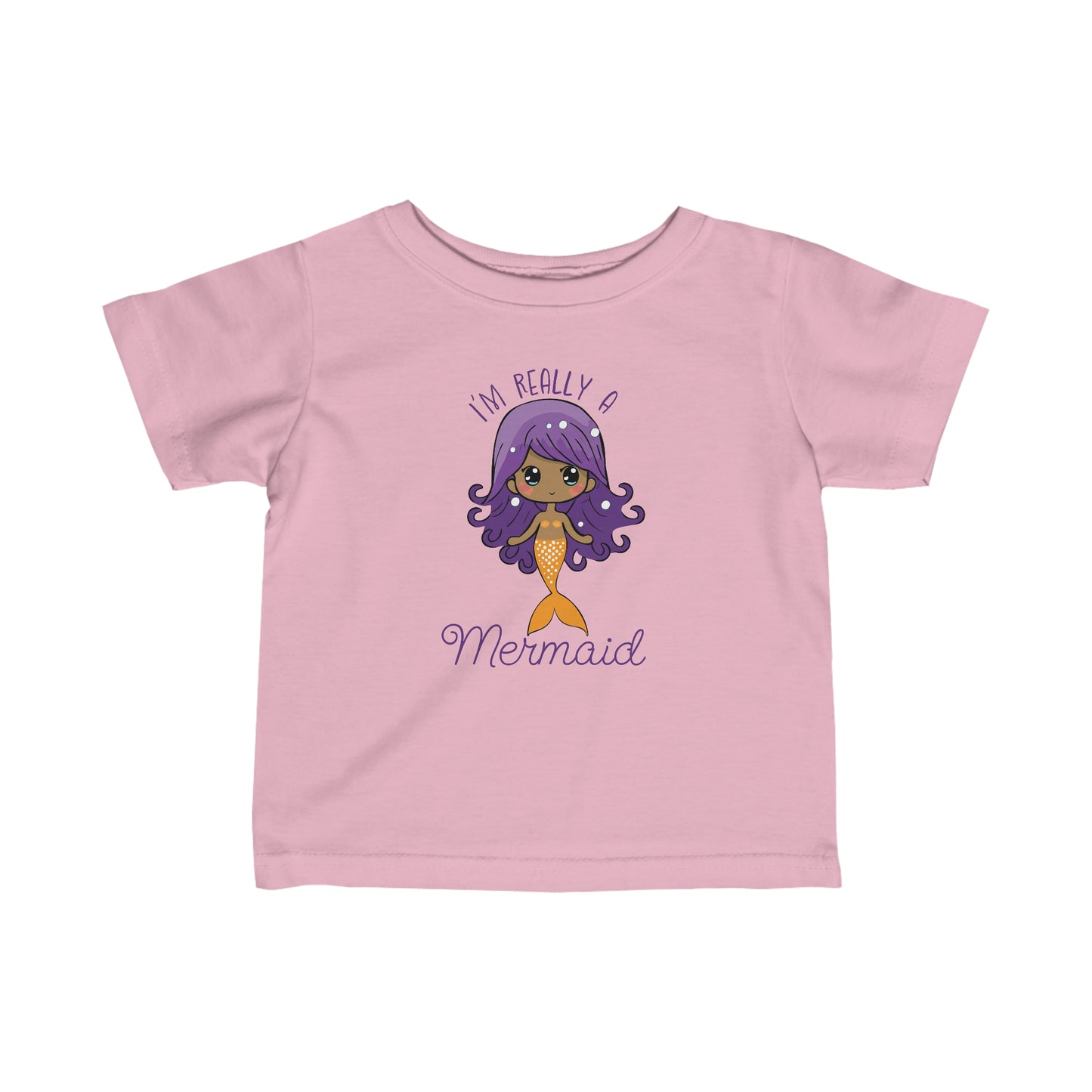 Pink I'm Really a Mermaid Baby Tee, Cute Mermaid Toddler Shirt