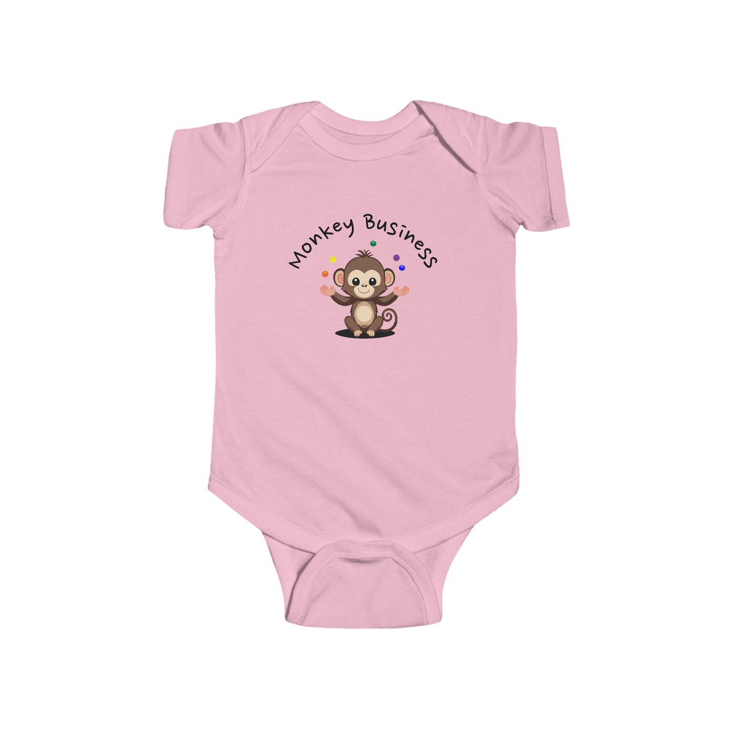 Pink Monkey Business Baby Infant Fine Jersey Bodysuit, Monkey Business Bodysuit