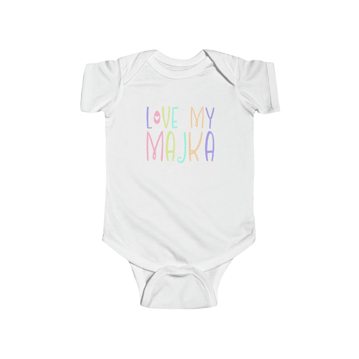 White Love My Majka Baby Bodysuit, Love My Majka Baby Snapsuit, Balkan Pregnancy Announcement, Infant Fine Jersey Bodysuit