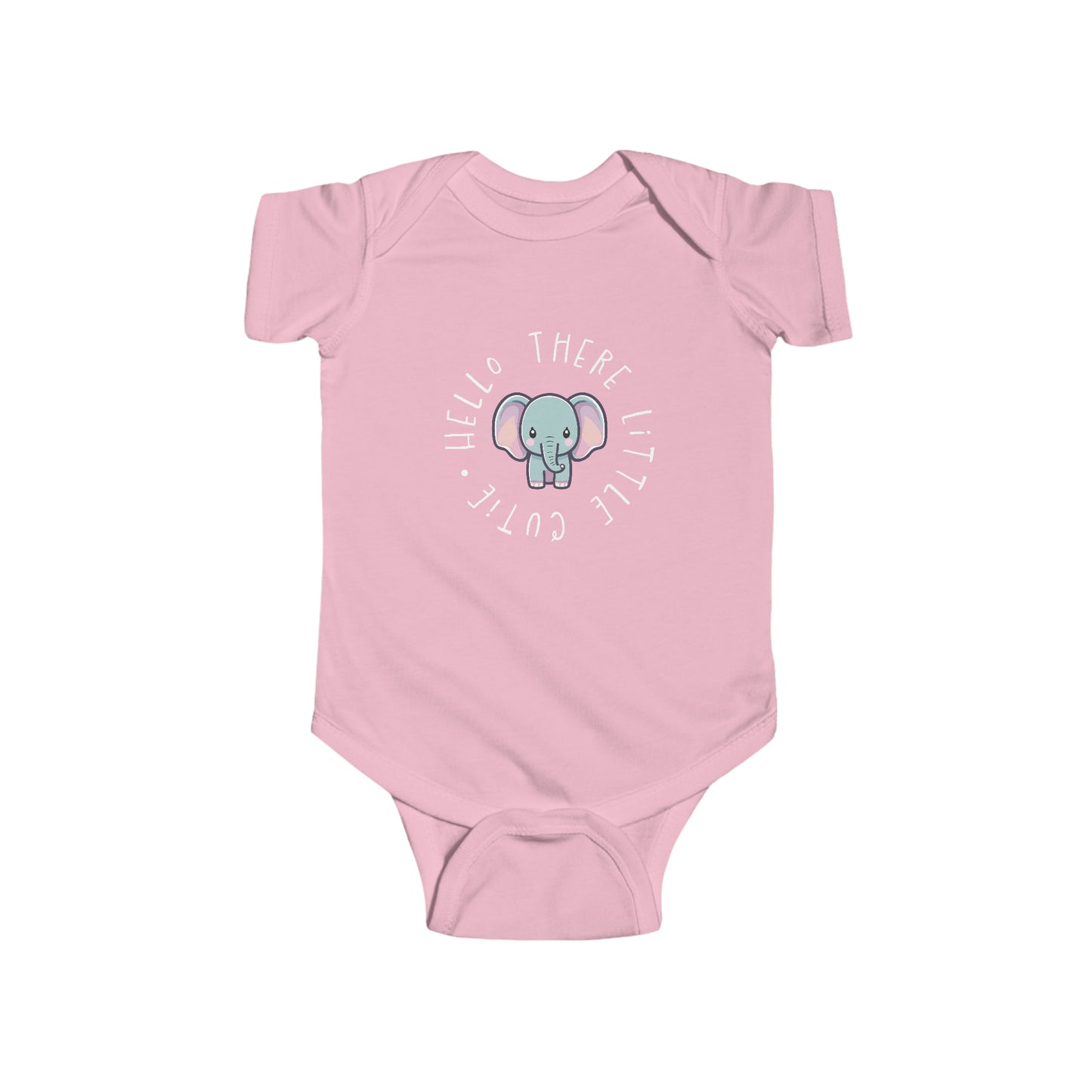 Pink Hello There Little Cutie Elephant Snapsuit, Elephant Baby Bodysuit, Safari Animal, Safari Baby, Safari Snapsuit