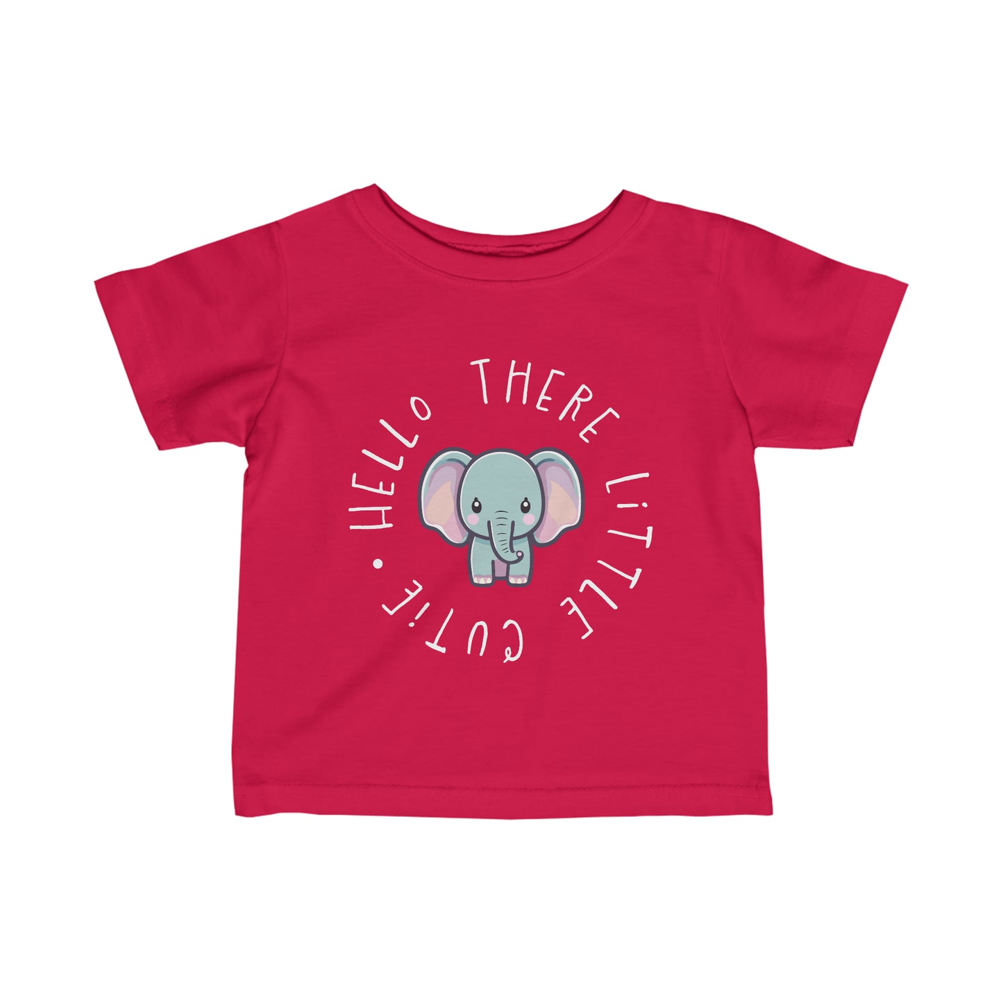 Red Hello There Little Cutie Elephant Toddler T-Shirt, Elephant Baby Shirt, Safari Animal, Safari Baby, Safari Toddler