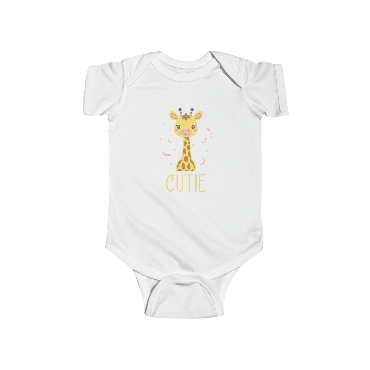 White Giraffe Cutie Baby Snapsuit, Safari Animal Bodysuit, Cutie Baby Bodysuit, Giraffe Baby Bodysuit