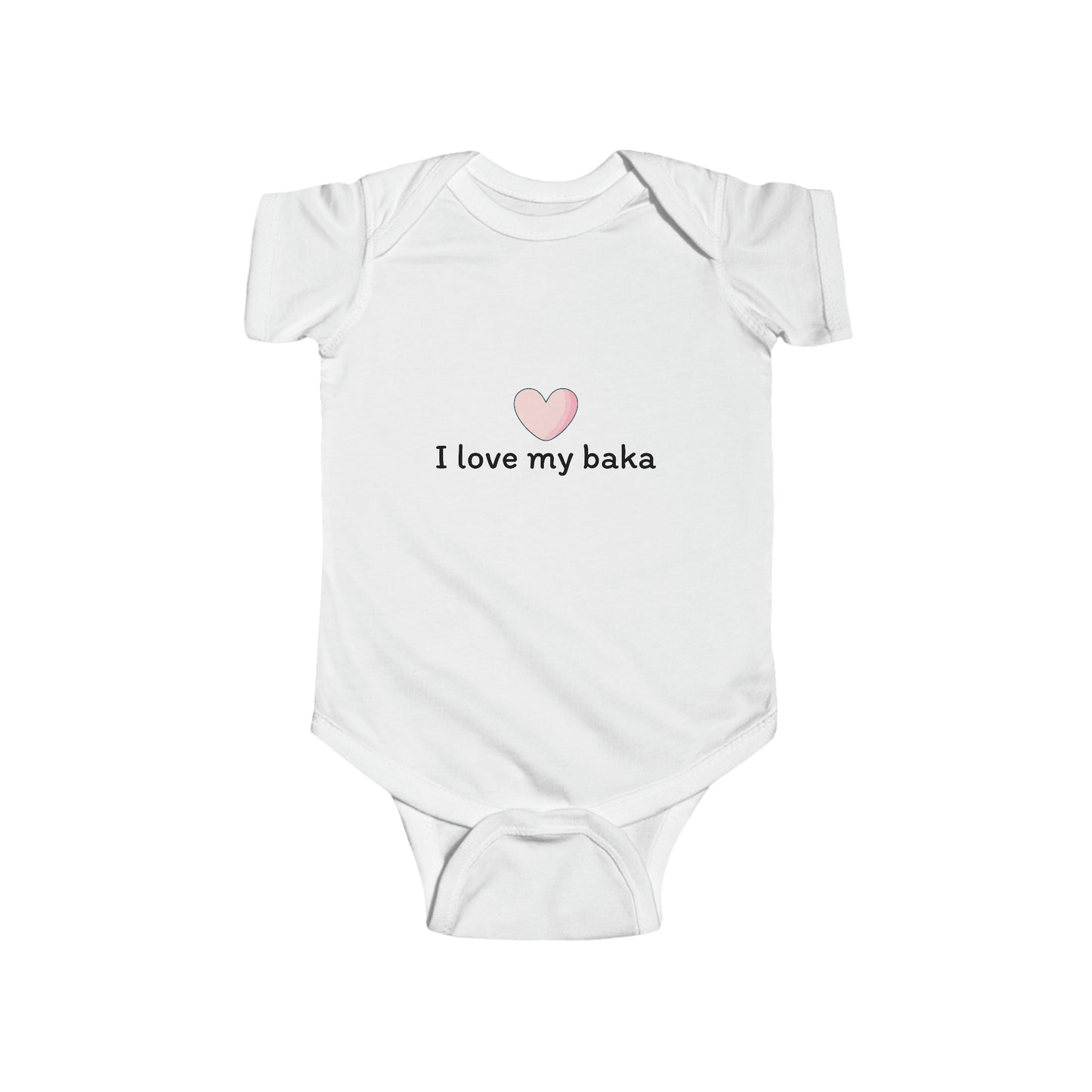 White I Love My Baka Snapsuit, Infant Fine Jersey Bodysuit