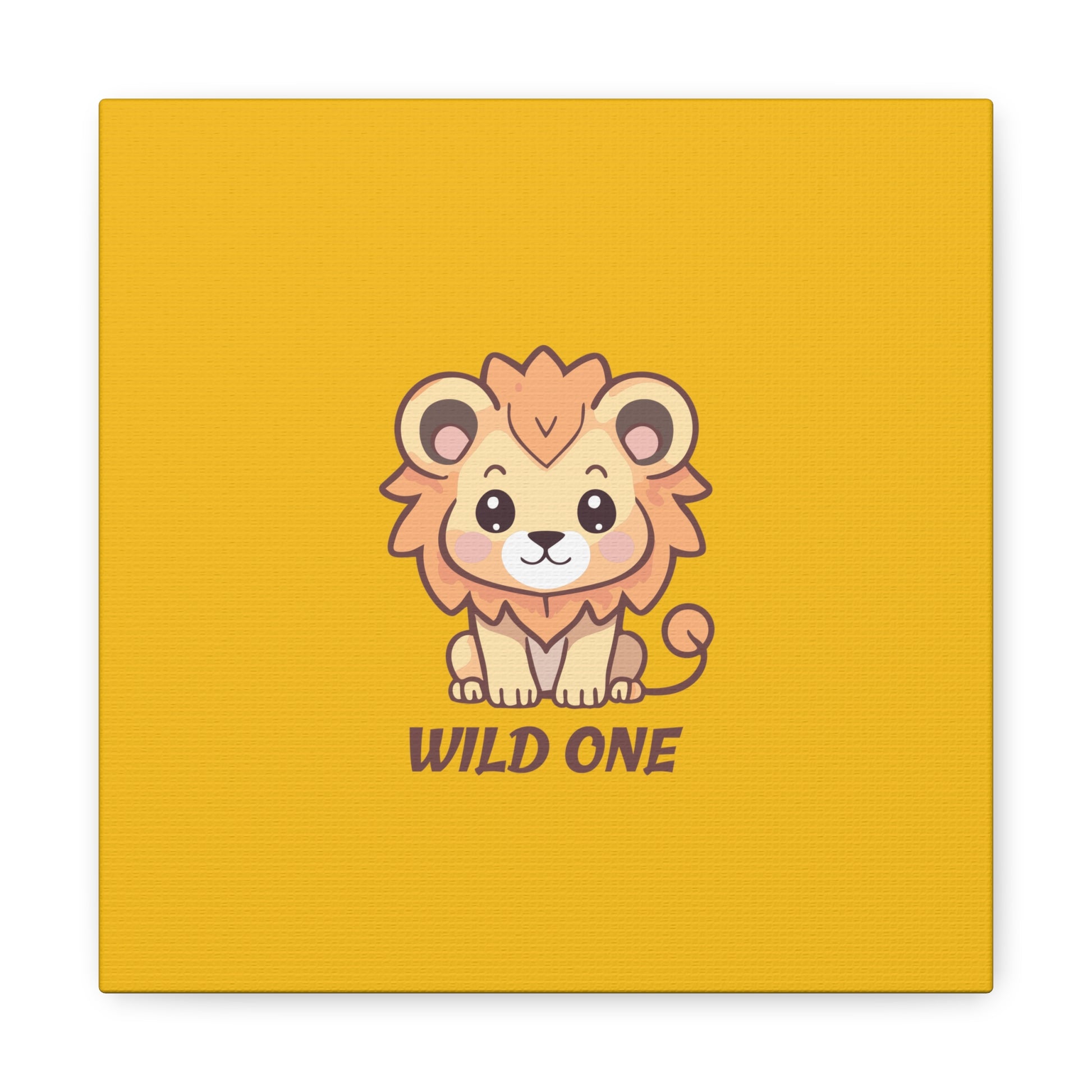 6 by 6 Wild One Lion Canvas, Safari Animal Lion Print