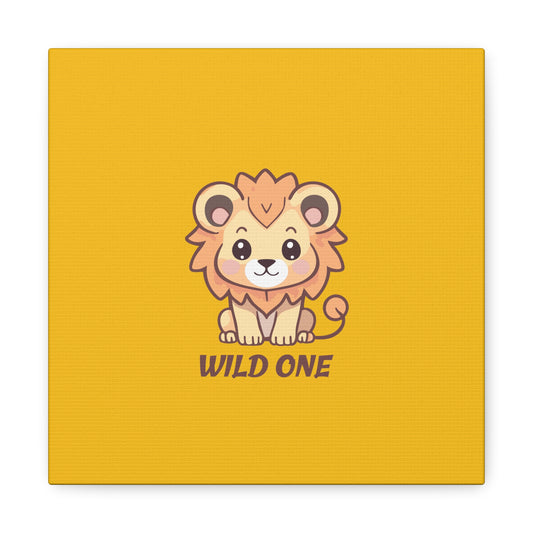 6 by 6 Wild One Lion Canvas, Safari Animal Lion Print