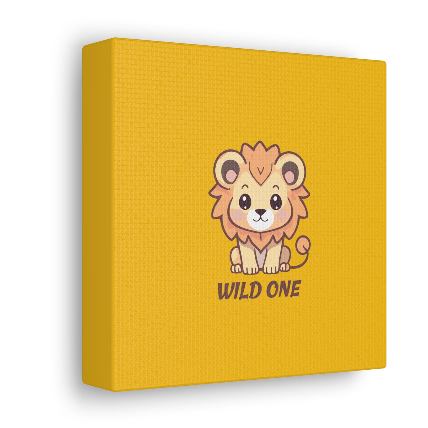 Side View of 6 by 6 Wild One Lion Canvas, Safari Animal Lion Print