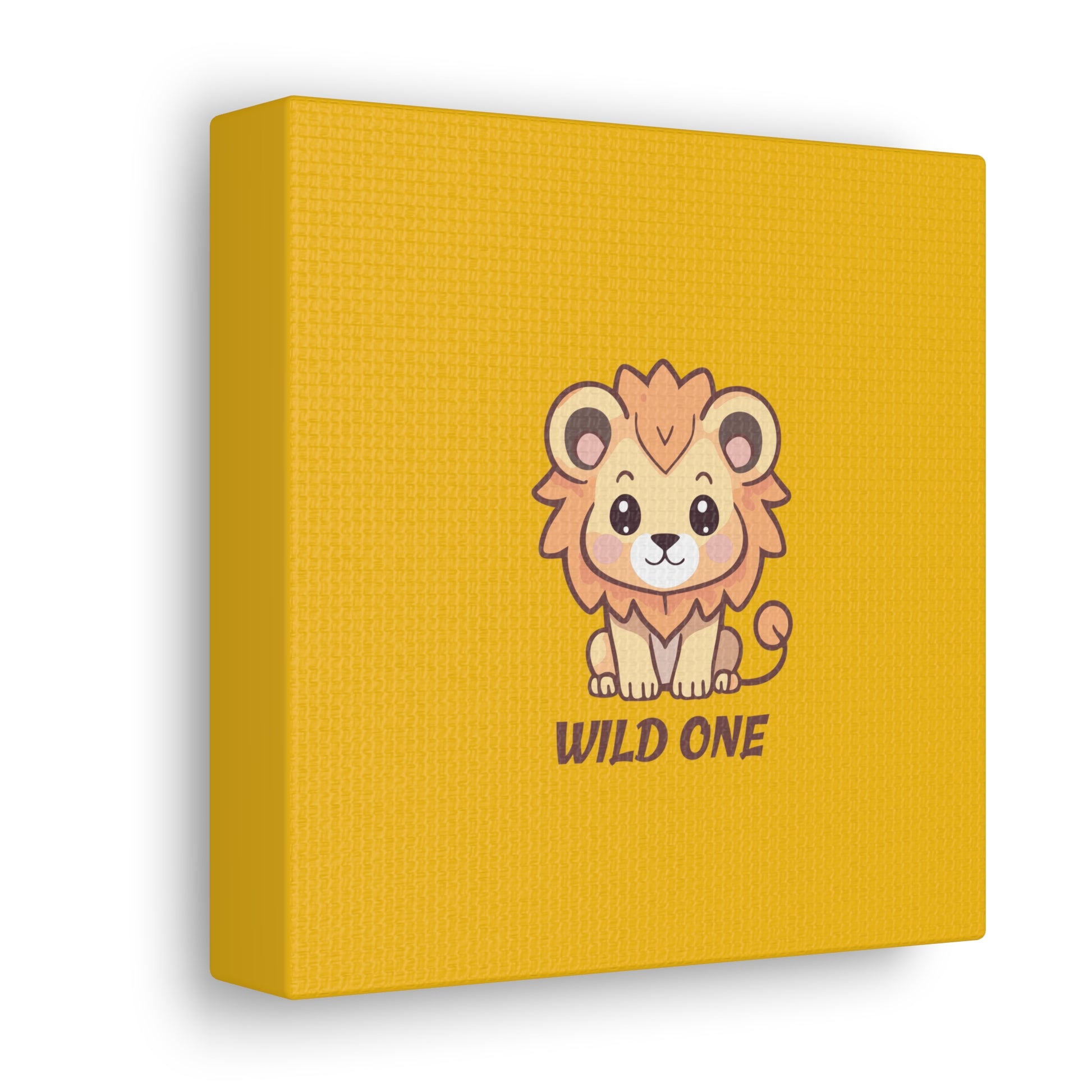 Side View of 6 by 6 Wild One Lion Canvas, Safari Animal Lion Print