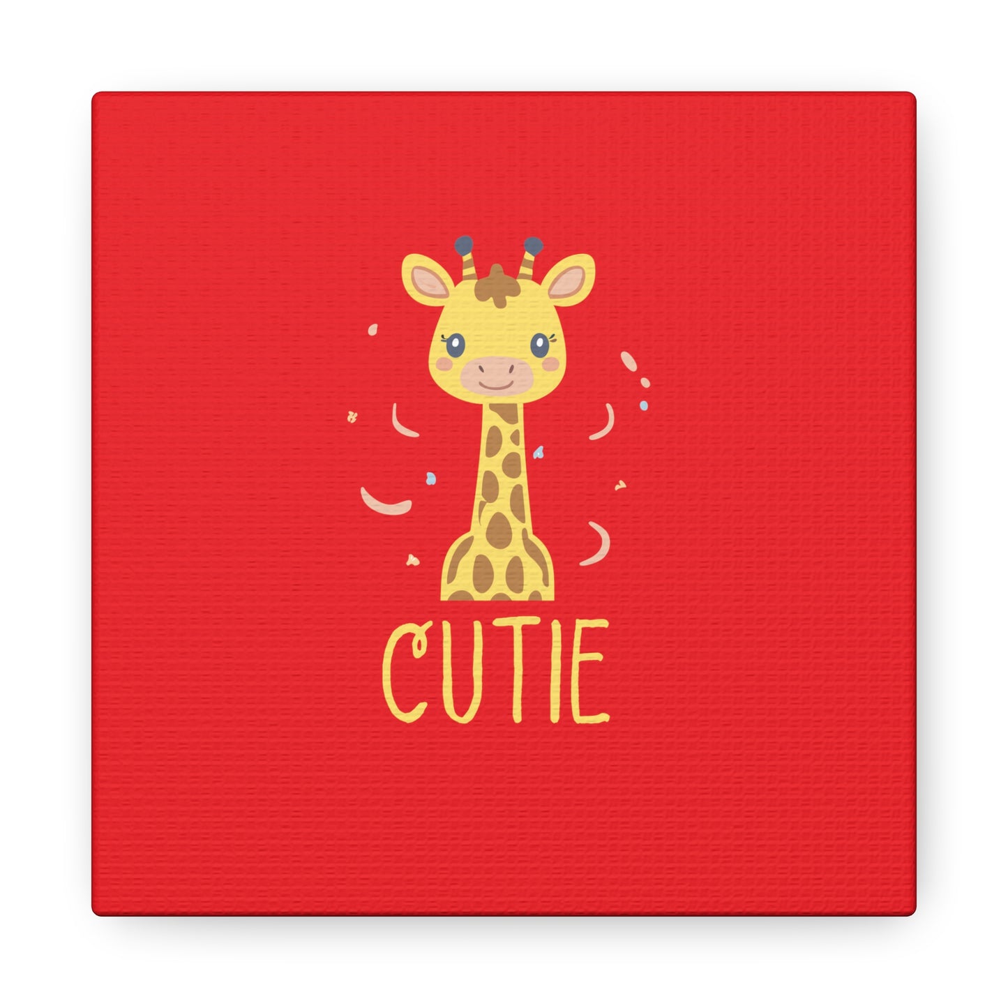 6 by 6 Giraffe Cutie Canvas Print, Giraffe Cutie Print for Nursery
