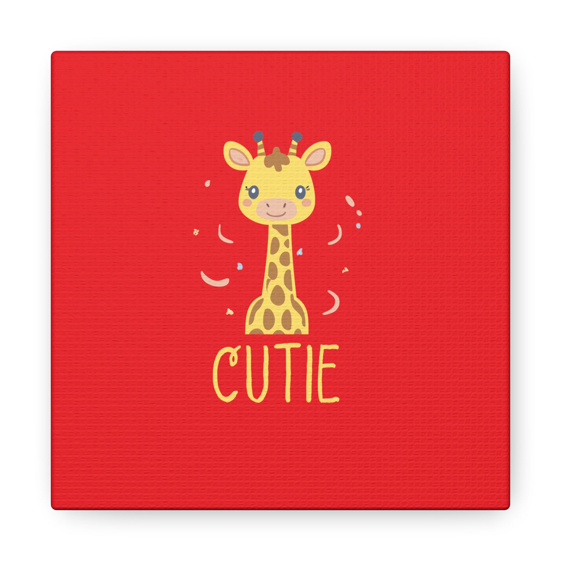 6 by 6 Giraffe Cutie Canvas Print, Giraffe Cutie Print for Nursery