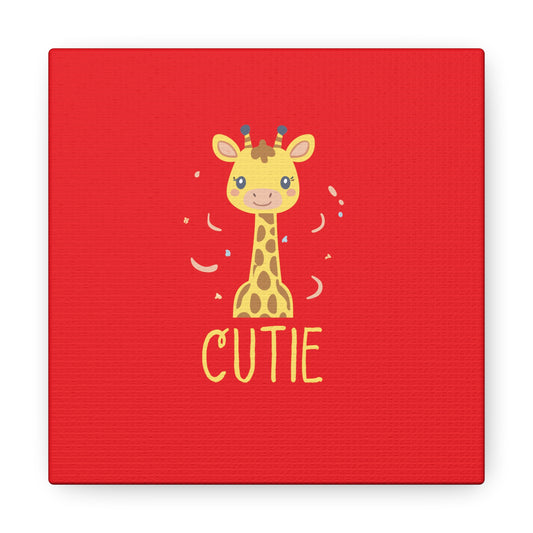 6 by 6 Giraffe Cutie Canvas Print, Giraffe Cutie Print for Nursery