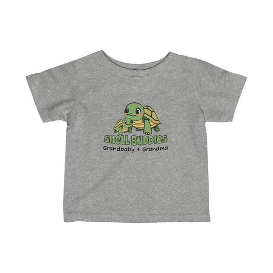 Heather Grey Shell Buddies Turtles T-Shirt for Grandparent and Grandbaby, Turtles Shirt for Grandbaby