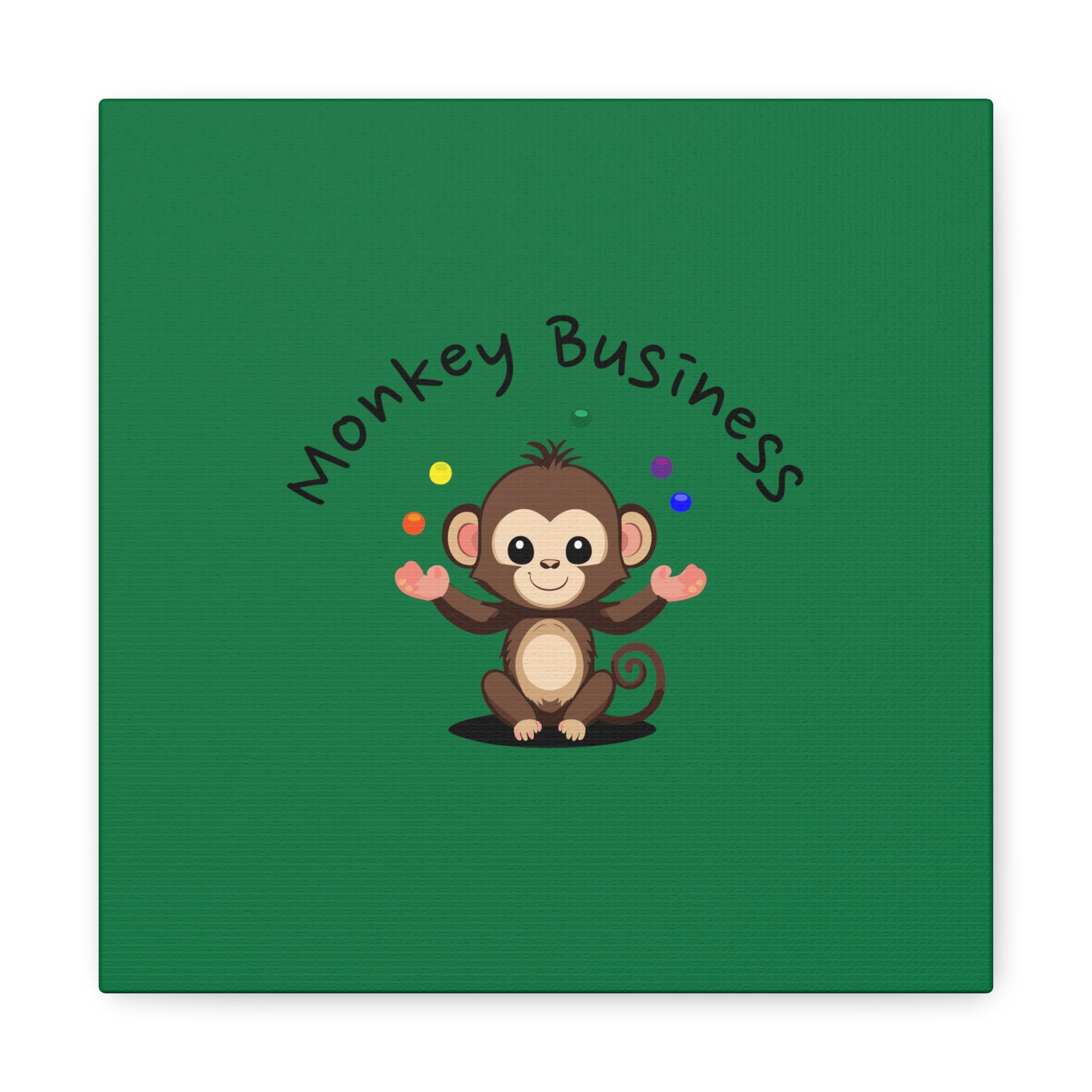 10 by 10 Monkey Business Canvas Print, Monkey Print, Monkey Baby Canvas, Monkey Business Baby Canvas for Nursery