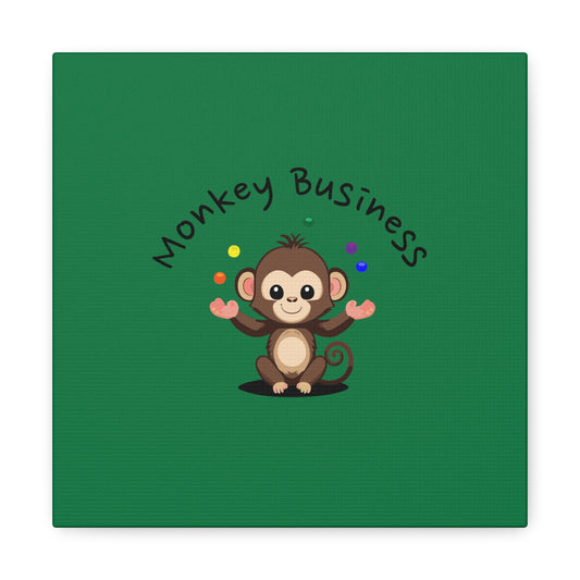 10 by 10 Monkey Business Canvas Print, Monkey Print, Monkey Baby Canvas, Monkey Business Baby Canvas for Nursery