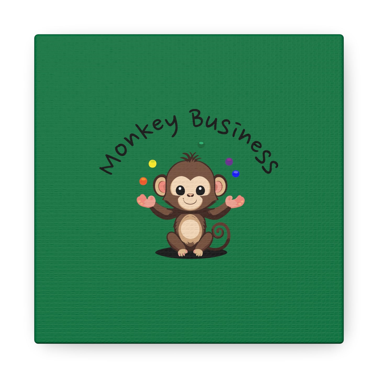 6 by 6 Monkey Business Canvas Print, Monkey Print, Monkey Baby Canvas, Monkey Business Baby Canvas for Nursery