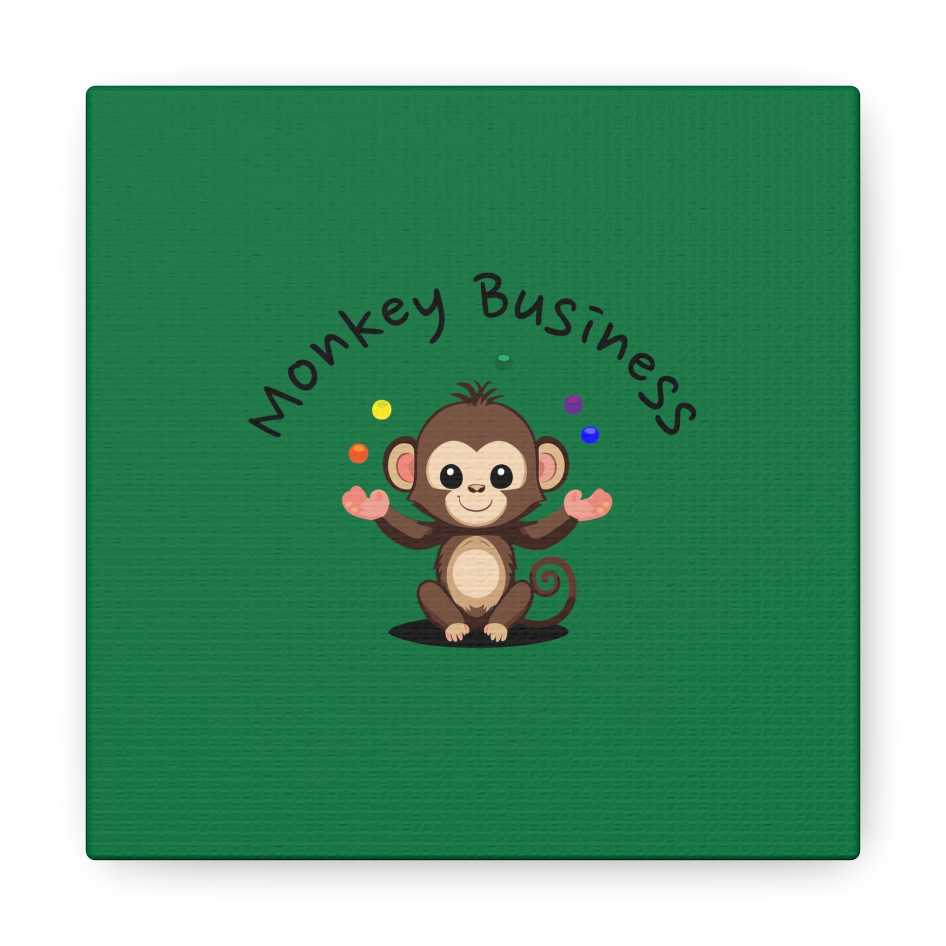 6 by 6 Monkey Business Canvas Print, Monkey Print, Monkey Baby Canvas, Monkey Business Baby Canvas for Nursery