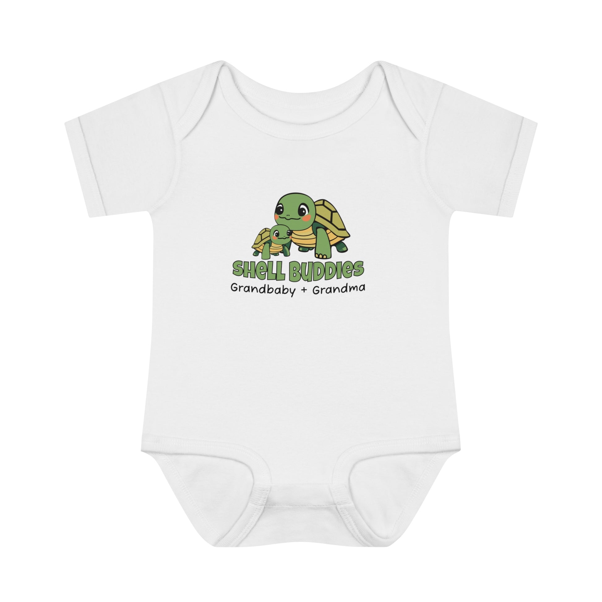 White Shell Buddies Turtles Snapsuit for Grandparent and Grandbaby, Turtles Bodysuit for Grandbaby