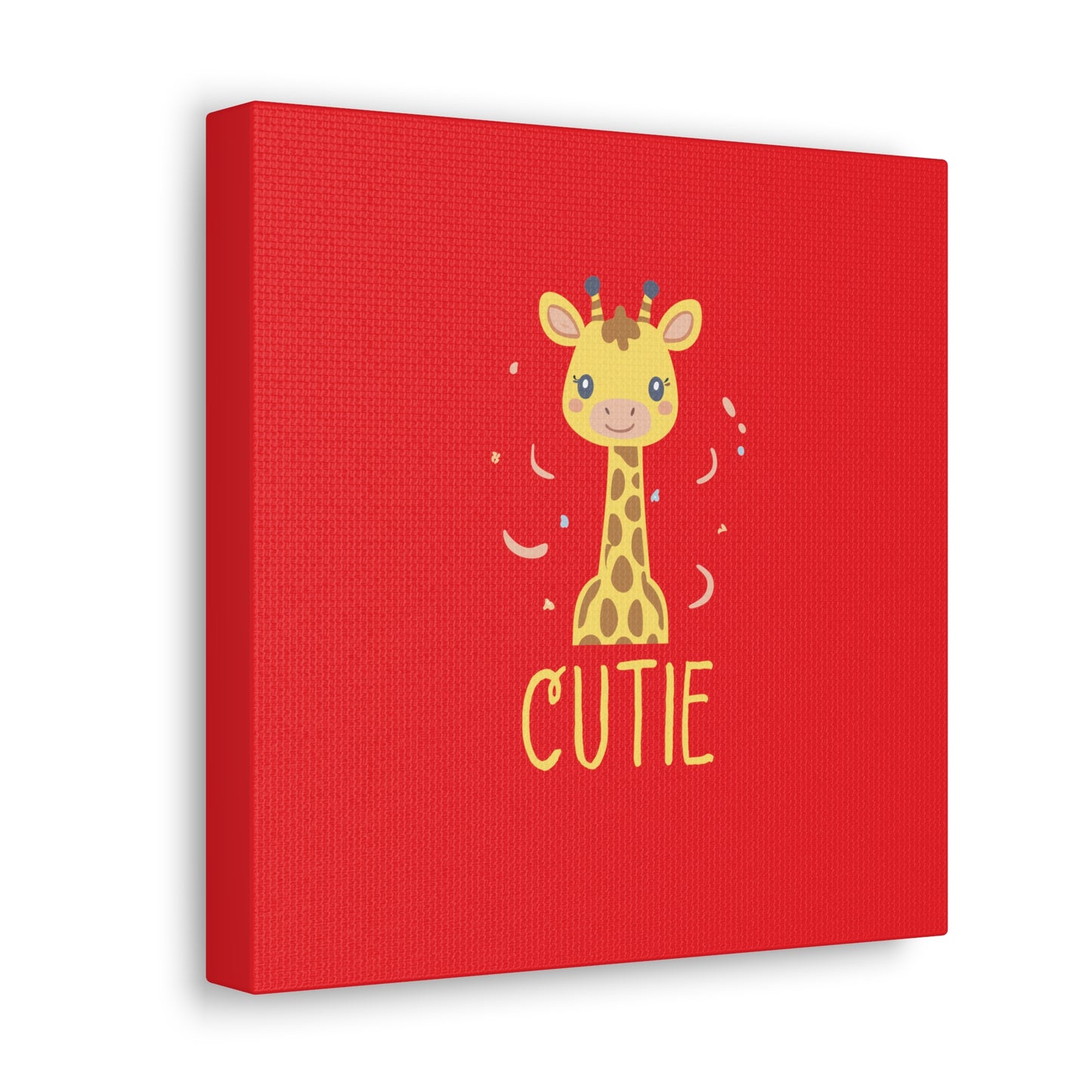 Side View of 10 by 10 Giraffe Cutie Canvas Print, Giraffe Cutie Print for Nursery