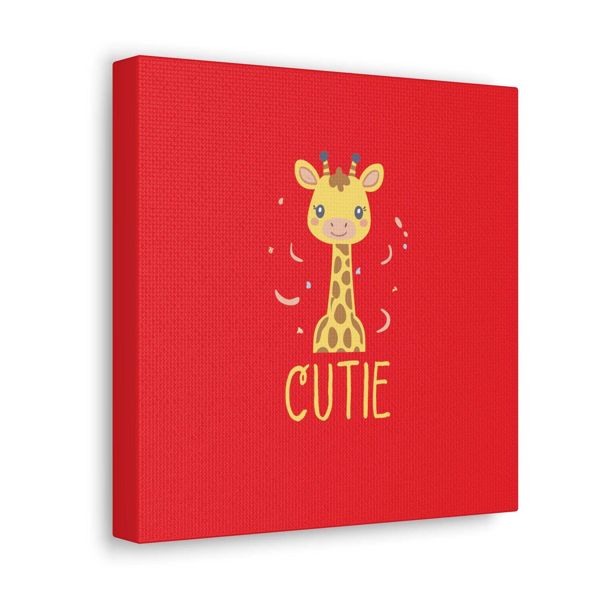 Side View of 10 by 10 Giraffe Cutie Canvas Print, Giraffe Cutie Print for Nursery