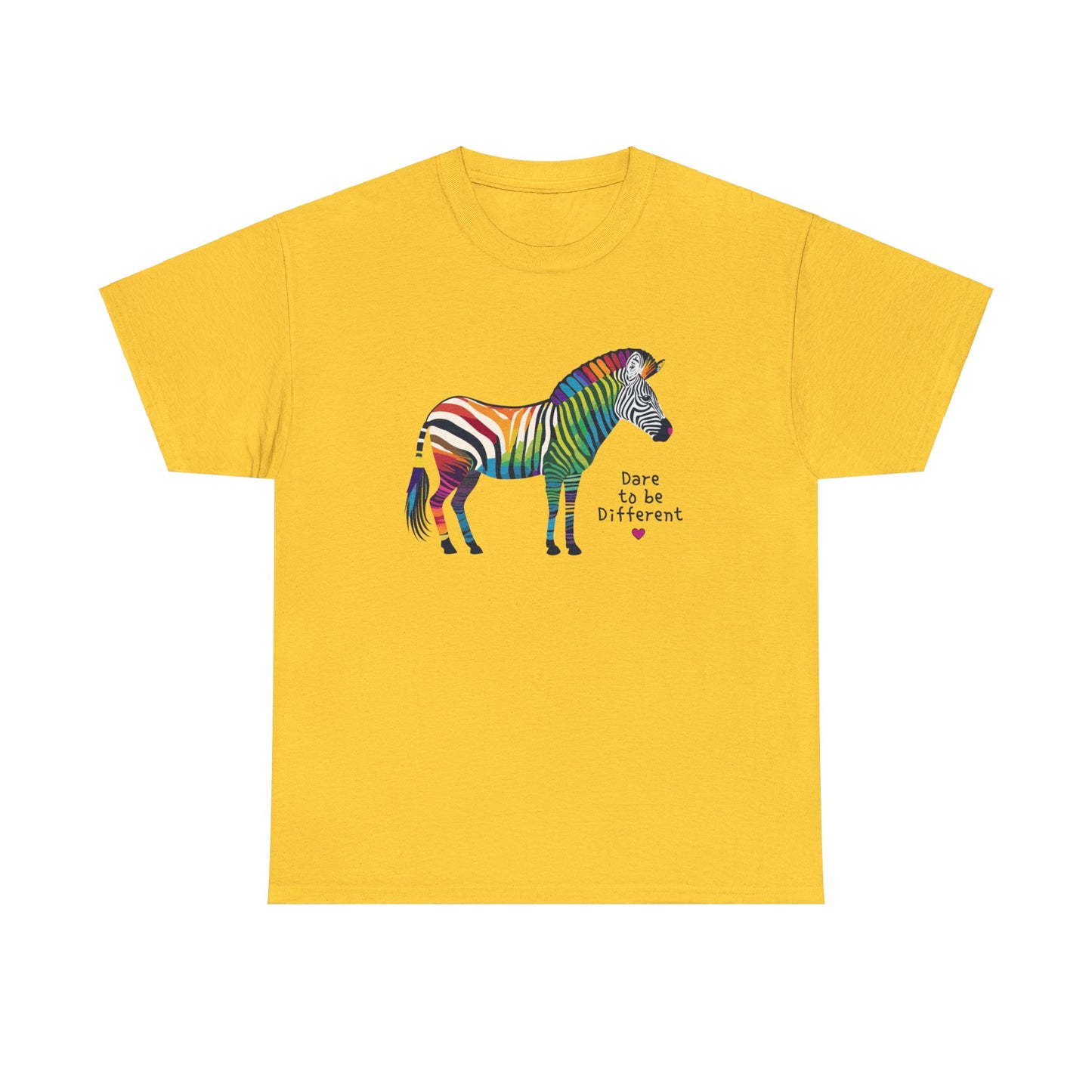 Daisy Yellow Rainbow Zebra Dare to be Different T-Shirt