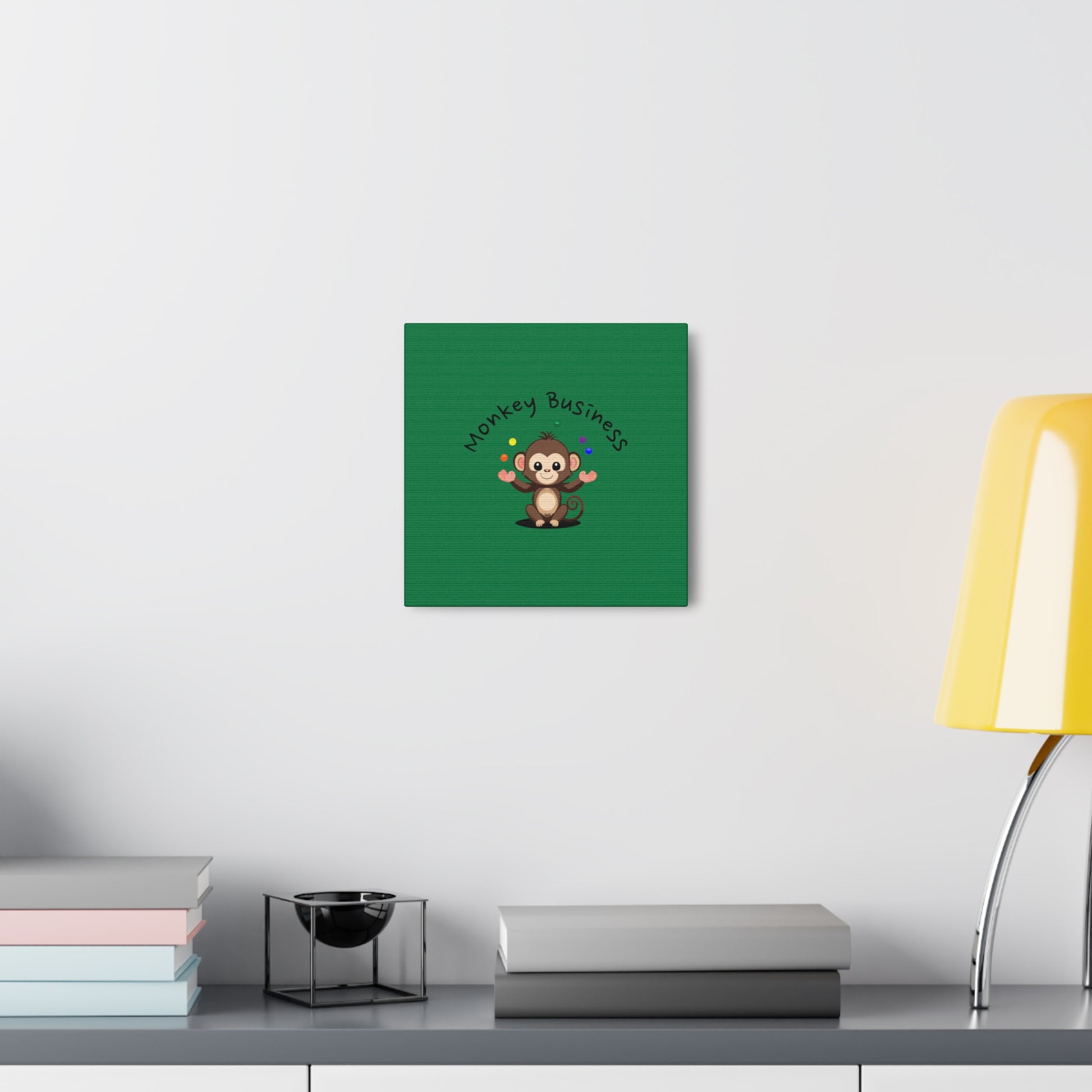 Example of Hanging Monkey Business Canvas Print, Monkey Print, Monkey Baby Canvas, Monkey Business Baby Canvas for Nursery
