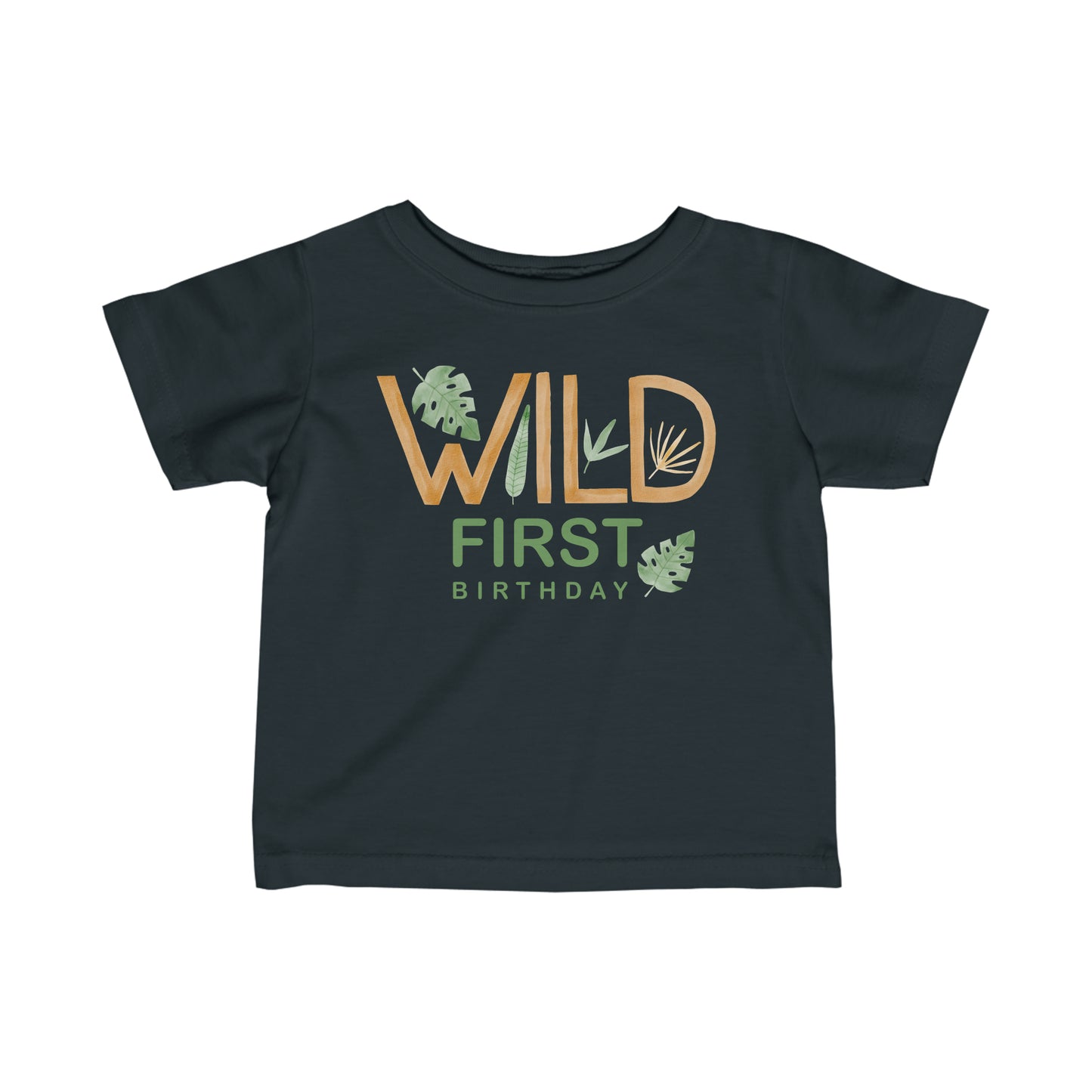 Black Wild First Birthday Toddler, Baby, and Infant Fine Jersey Tee Shirt