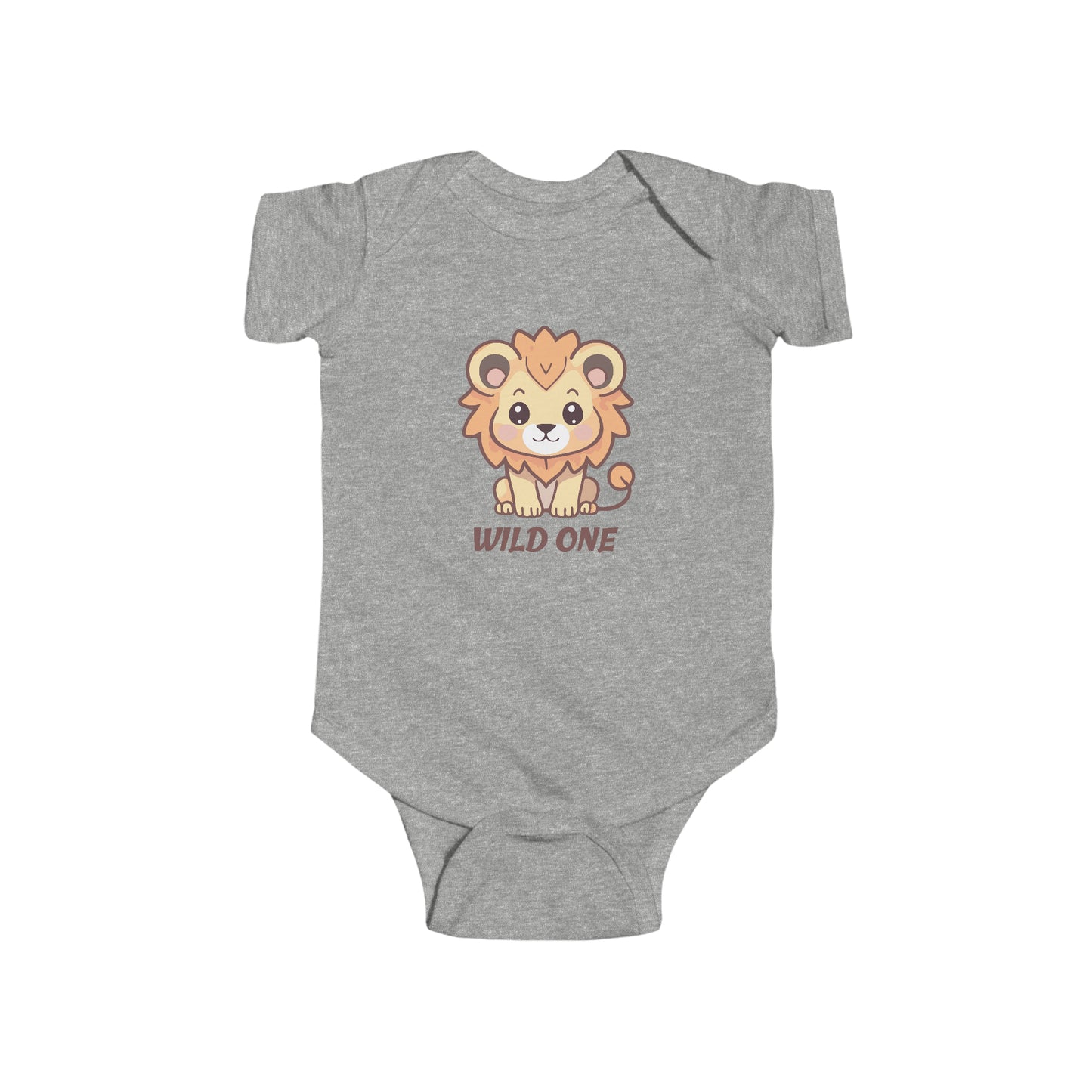 Heather Baby Bodysuit - Wild One Lion Bodysuit - Baby Jungle Animal Baby Bodysuit
