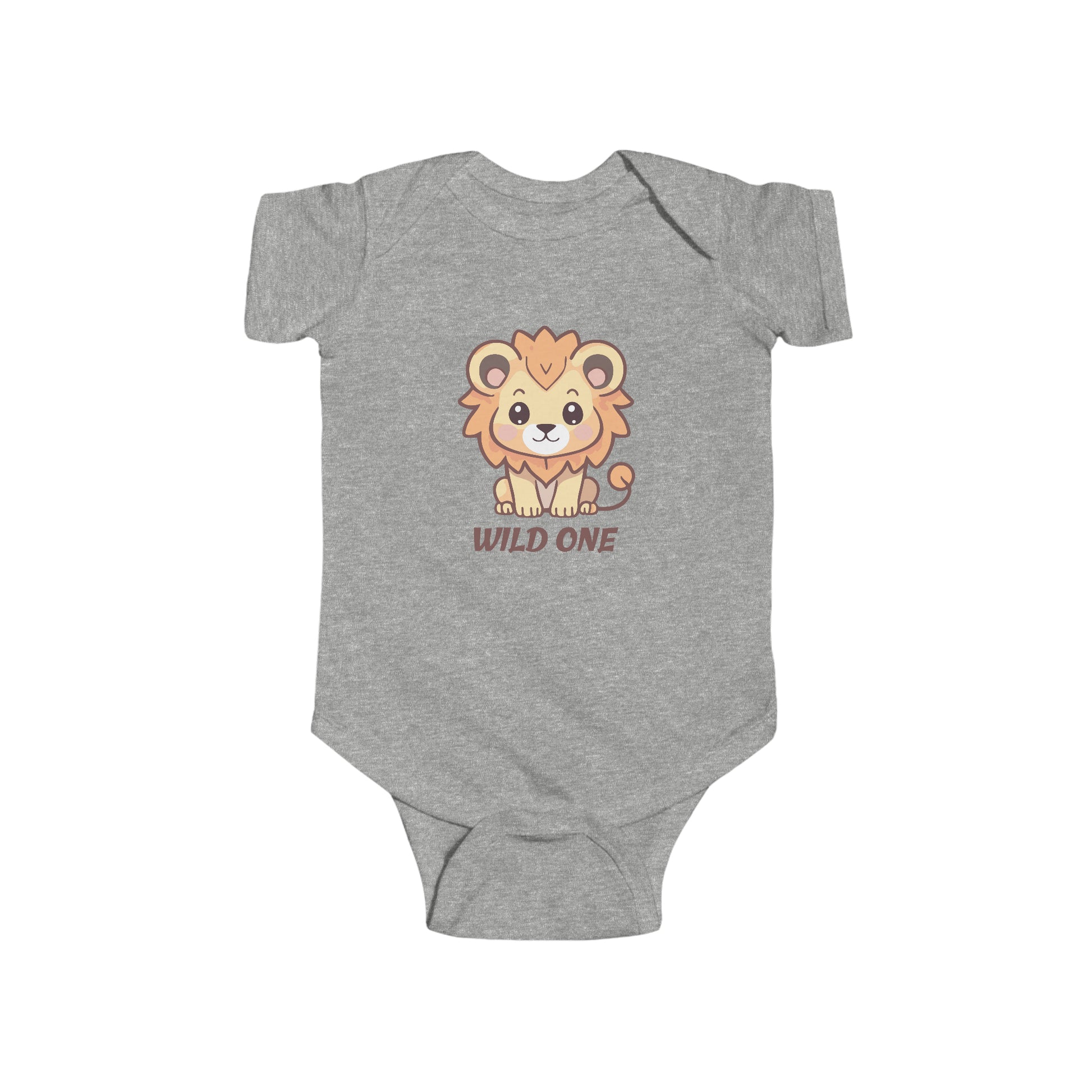 Heather Baby Bodysuit - Wild One Lion Bodysuit - Baby Jungle Animal Baby Bodysuit