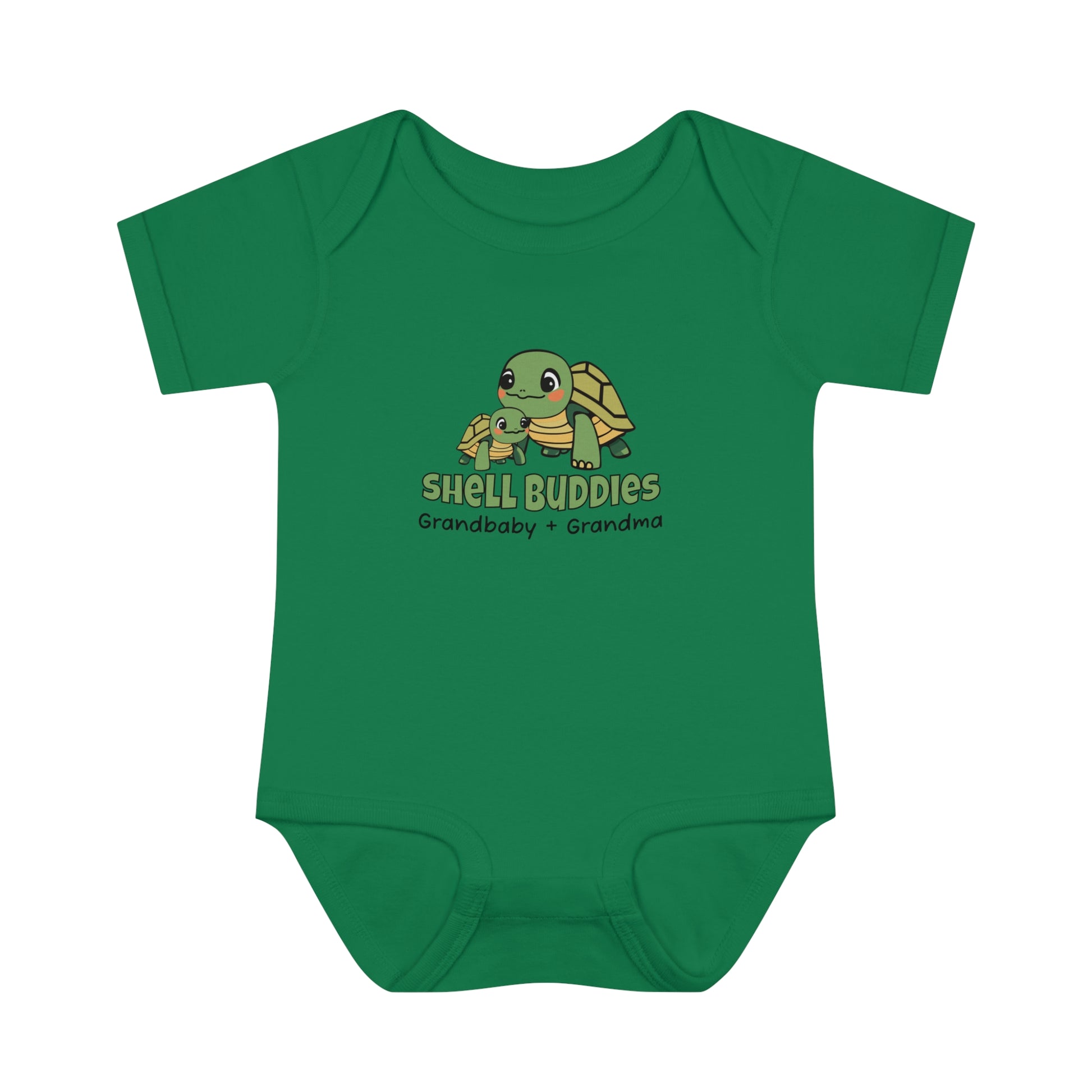 Kelly Green Shell Buddies Turtles Snapsuit for Grandparent and Grandbaby, Turtles Bodysuit for Grandbaby