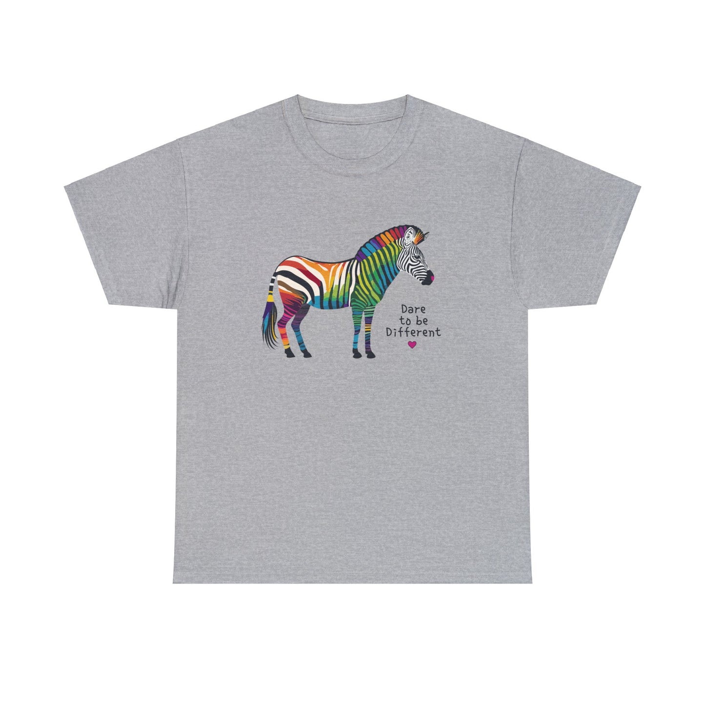 Sport Grey Rainbow Zebra Dare to be Different T-Shirt