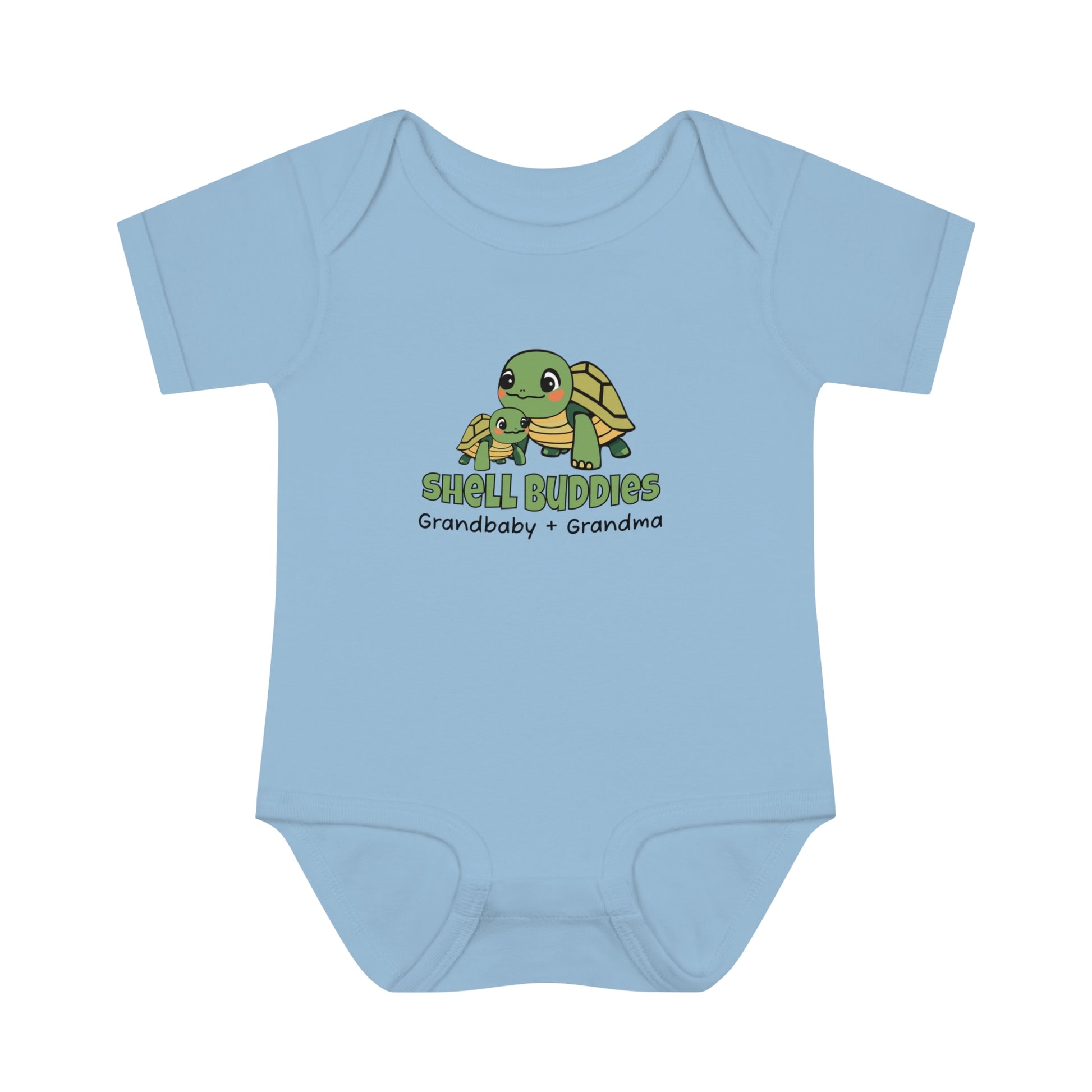 Light Blue Shell Buddies Turtles Snapsuit for Grandparent and Grandbaby, Turtles Bodysuit for Grandbaby