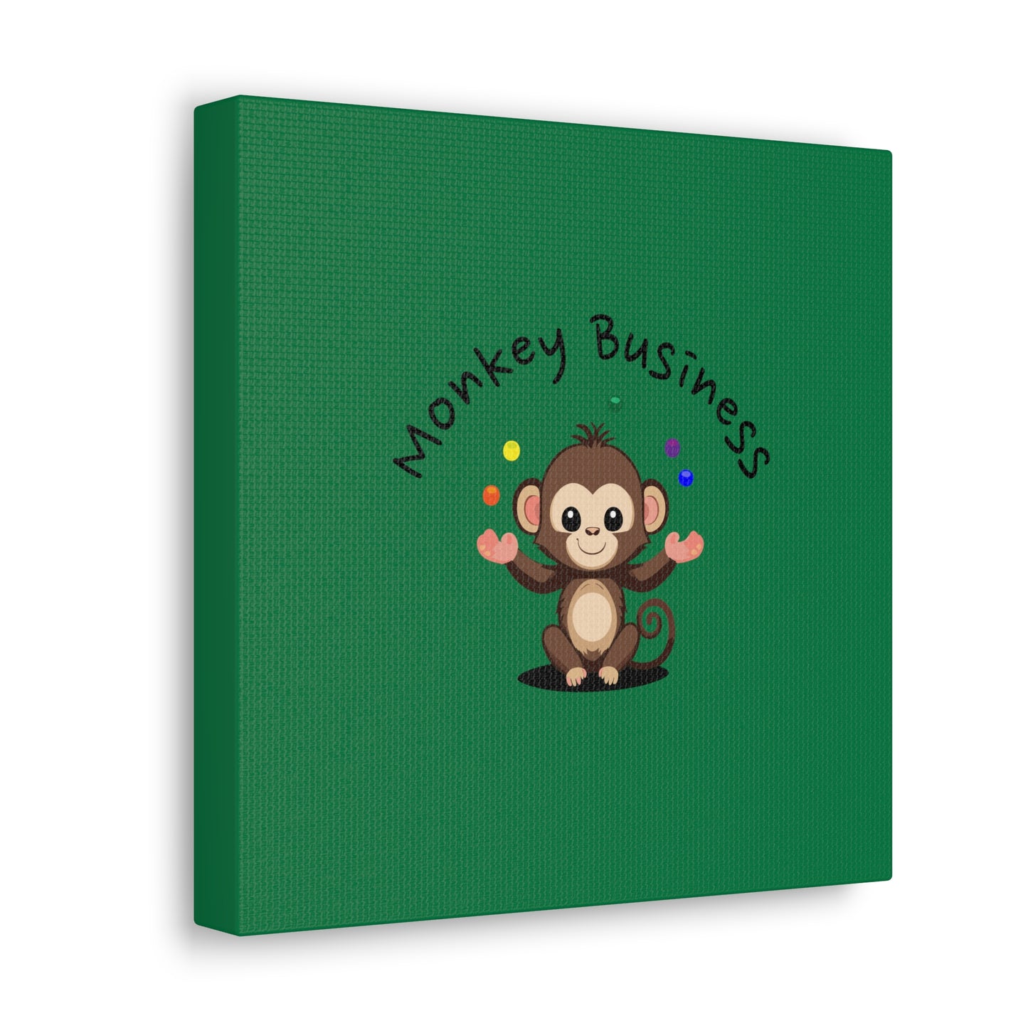 Side View of Monkey Business Canvas Print, Monkey Print, Monkey Baby Canvas, Monkey Business Baby Canvas for Nursery