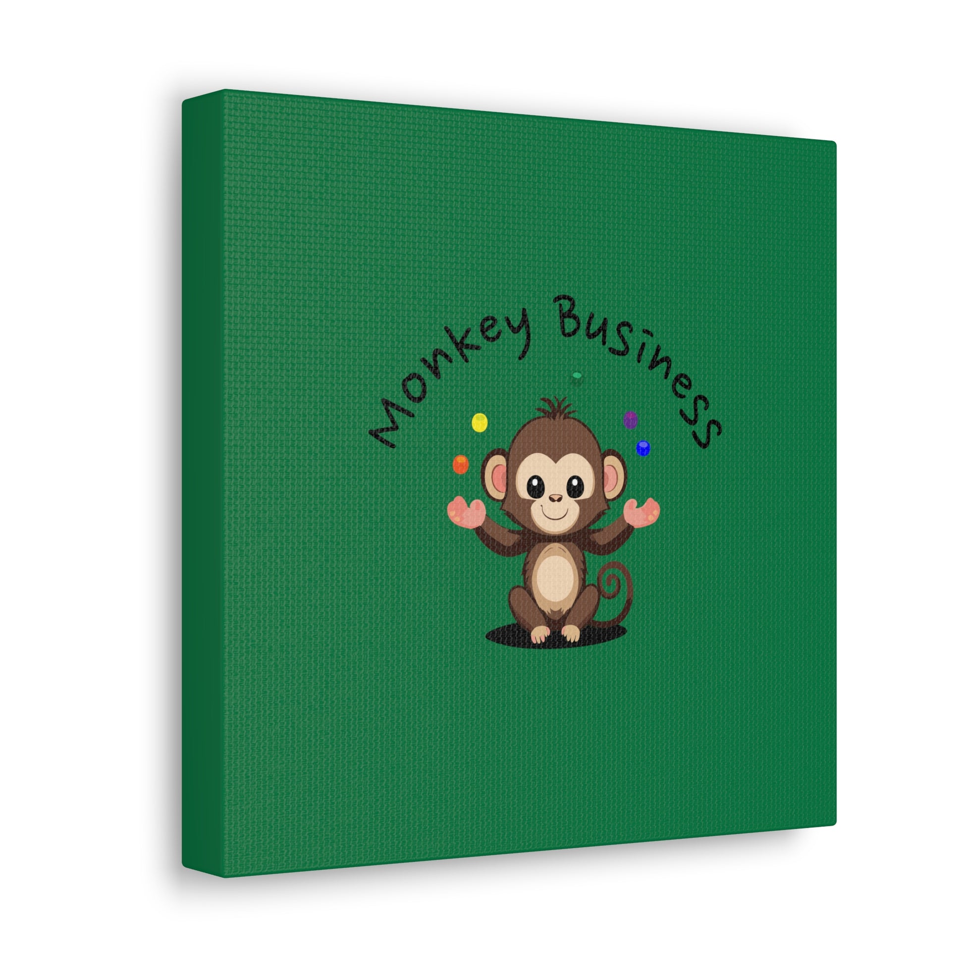 Side View of Monkey Business Canvas Print, Monkey Print, Monkey Baby Canvas, Monkey Business Baby Canvas for Nursery